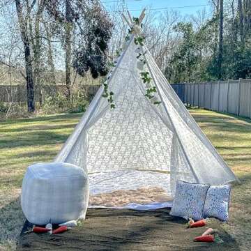 Huge Teepee, Avrsol 85 inch Height Luxury Lace Tent for Adult Super Large - Beach Tent for Party Wedding Tent