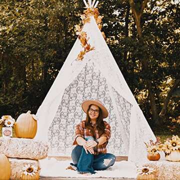 Huge Teepee, Avrsol 85 inch Height Luxury Lace Tent for Adult Super Large - Beach Tent for Party Wedding Tent