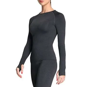 Aoxjox Workout Long Sleeve Shirts for Women Fall Athletic Gym Yoga Running Seamless Tee T-Shirt Tops...