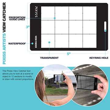 Pixiss Artist 10" Proportional Divider - Drawing Tool for Artists - Gray Scale Value Finder, Color Wheel and Artists View Catcher Finder - Drawing Supplies & Drafting Tools