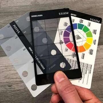 Pixiss Artist 10" Proportional Divider - Drawing Tool for Artists - Gray Scale Value Finder, Color Wheel and Artists View Catcher Finder - Drawing Supplies & Drafting Tools