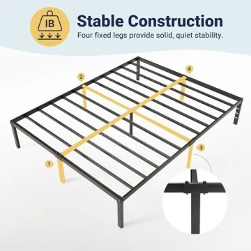 Allewie Queen Bed Frame with Storage and Easy Assembly