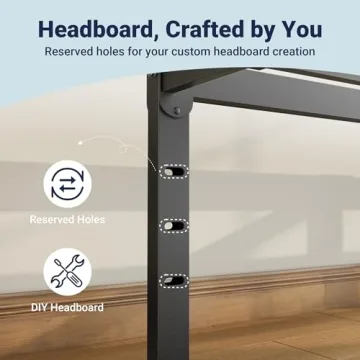 Allewie Queen Bed Frame with Storage and Easy Assembly