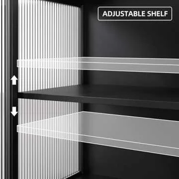 GAOMON Buffet Cabinet with Adjustable Glass Doors Storage