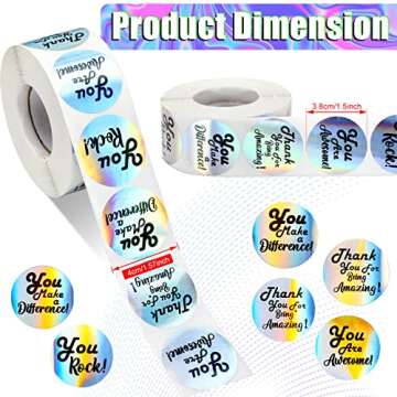 1000 Pcs Kudos Appreciation Stickers Retro You are Awesome Thank You for Being Amazing You Make a Di...