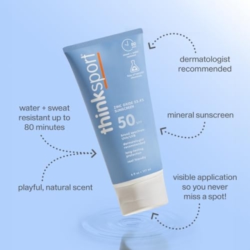 Thinksport SPF 50 Mineral Sunscreen - Safe for Active Use