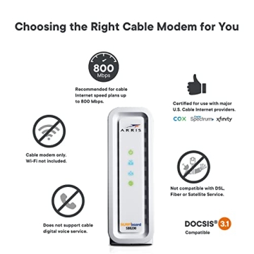 High-Speed ARRIS SB8200 DOCSIS 3.1 Cable Modem