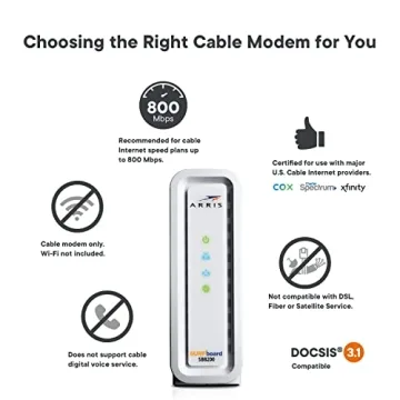 High-Speed ARRIS SB8200 DOCSIS 3.1 Cable Modem