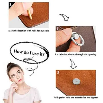 Ripeng 12 Pack D Ring Stud Buttons for Leather Craft