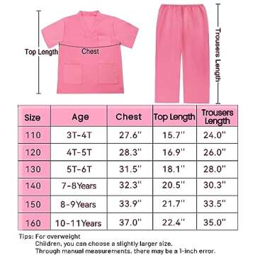 BOMLY Doctor Costume for Kids 7Pcs Toddler Nurse Scrubs Set With Halloween Dress Up Costumes for Boys and Girls Ages 3-11 (Pink, 5T-6T)