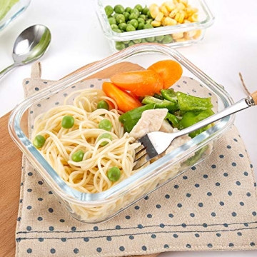 C CREST 10 Pack Glass Meal Prep Containers - Airtight & Durable