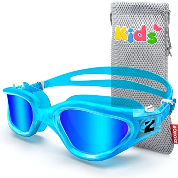 ZIONOR Kids Swim Goggles - Comfortable & Adjustable, Polarized UV Protection for Ages 6-14
