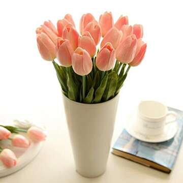 AHXHWKA 30 pcs Real-Touch Artificial Tulip Flowers - Home Wedding Party Decor