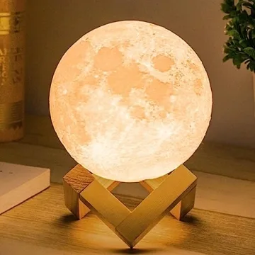 Mydethun 3D Moon Lamp - LED Night Light with Touch Control for Home Décor