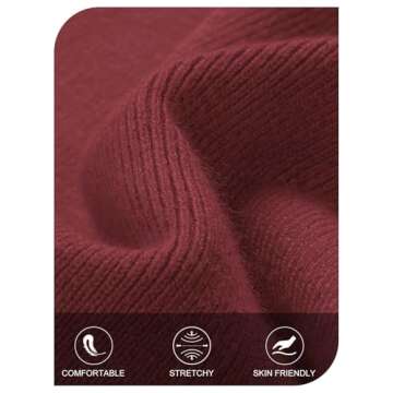 MEROKEETY Women's Winter Off Shoulder Bodycon Sweater Dress Formal Long Sleeve Elegant Cocktail Party Midi Maxi Dresses, Burgundy, Medium