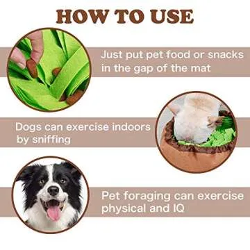 ALOYA Snuffle Mat，Dog Snuffle Mat，Nosework for Dogs Large Small Pet Treat Interactive Puzzle Dispenser Toys Machine Washable