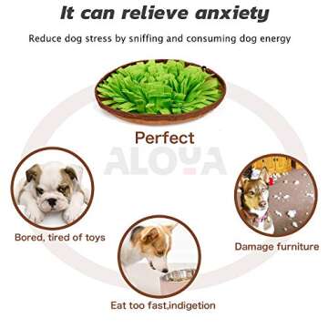 ALOYA Snuffle Mat，Dog Snuffle Mat，Nosework for Dogs Large Small Pet Treat Interactive Puzzle Dispenser Toys Machine Washable