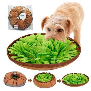 ALOYA Snuffle Mat，Dog Snuffle Mat，Nosework for Dogs Large Small Pet Treat Interactive Puzzle Dispenser Toys Machine Washable