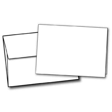 5" X 7" Heavyweight (80lb Cover) Blank White Greeting Card Sets (40 Cards & Envelopes)