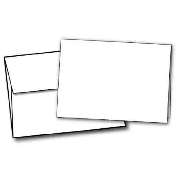 5" X 7" Heavyweight (80lb Cover) Blank White Greeting Card Sets (40 Cards & Envelopes)
