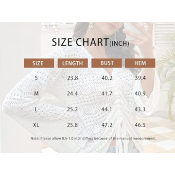 FERBIA Crochet Top Beachwear Adjusting Drawstring Shirt