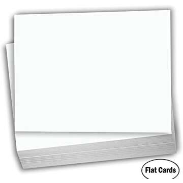 Hamilco White Cardstock Thick Paper - Blank Index Flash Note & Post Cards - Greeting Invitations Sta...