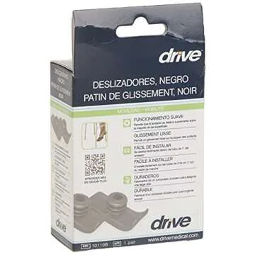 Drive Medical Walker Ski Glides, Black, 1 Pair