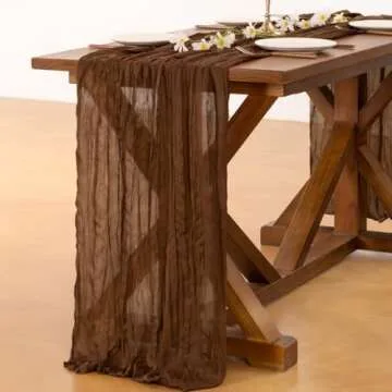 Socomi 120 Inch Cheesecloth Table Runner for Events