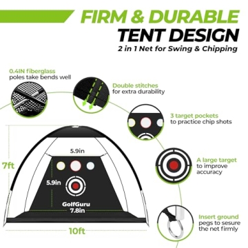 Golfguru Golf Net 10x7ft - Ultimate Practice Set