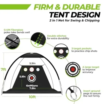 Golfguru Golf Net 10x7ft - Ultimate Practice Set