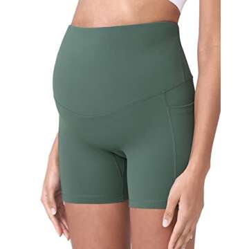 Stylish POSHDIVAH Women's Maternity Yoga Shorts with Pockets