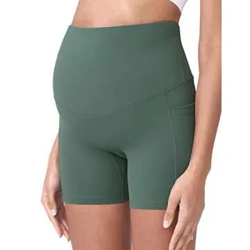 Stylish POSHDIVAH Women's Maternity Yoga Shorts with Pockets