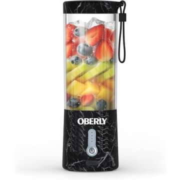 Portable Blender for Shakes and Smoothies, OBERLY 18oz Cordless Personal Travel Small Blender for Pr...