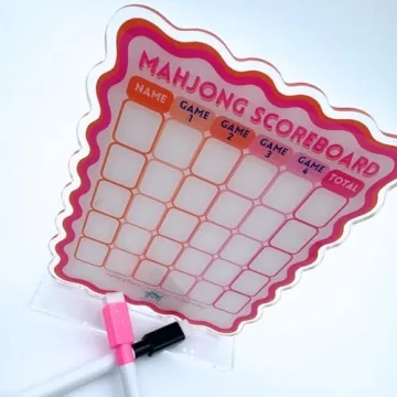 Stylish Mahjong Scoreboard with Stand & Markers