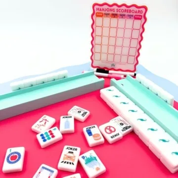 Stylish Mahjong Scoreboard with Stand & Markers