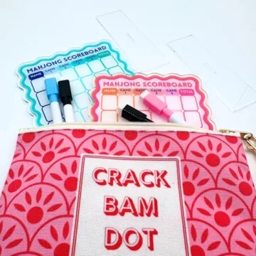 Stylish Mahjong Scoreboard with Stand & Markers