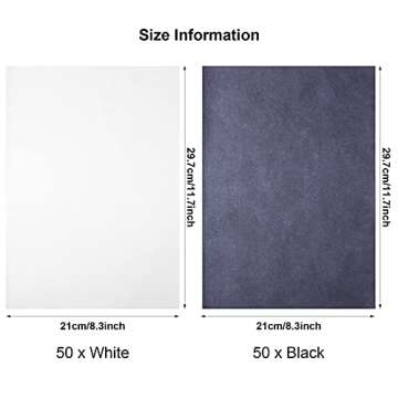 105 Pcs Carbon Transfer Paper 11.7 x 8.3 Inch Tracing Carbon Graphite Copy Paper with Embossing Styl...