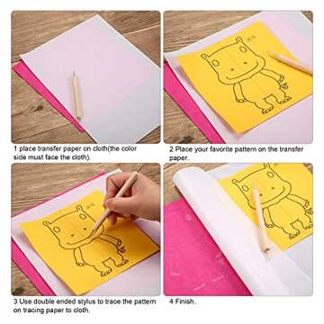 105 Pcs Carbon Transfer Paper 11.7 x 8.3 Inch Tracing Carbon Graphite Copy Paper with Embossing Stylus Tracing Stylus Dotting Tools for Cloth Wood (Black, White)