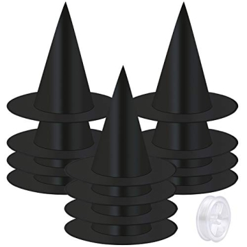 Elcoho Halloween Witch Hat Set with Hanging Rope