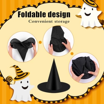 Elcoho Halloween Witch Hat Set with Hanging Rope