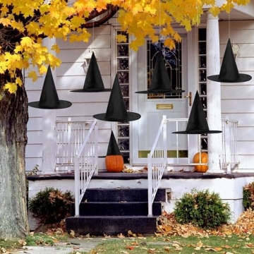 Elcoho Halloween Witch Hat Set with Hanging Rope