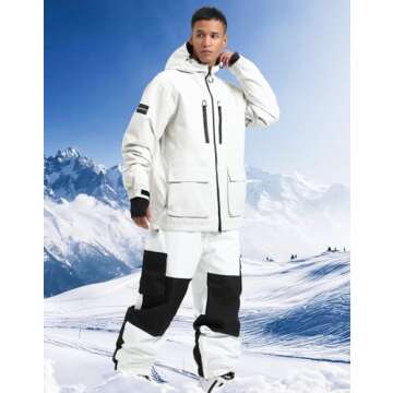 GSOU SNOW Women Men Ski Jacket Snowboard Snow Coat Waterproof Windproof Snow Jacket Insulated Hooded Warm Winter