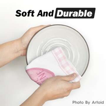 Artoid Mode Pink Heart Kitchen Towels Set - Stylish & Absorbent