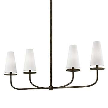 Troy Lighting F6299 Marcel Four Light Linear Pendant, Bronze Finish