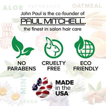 John Paul Pet Lavender Mint Shampoo for Dogs and Cats, Soothes Calms and Hydrates, Made in USA, Vegan, 16 fl oz.