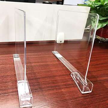 Hmdivor Acrylic Shelf Dividers for Closets 2 Pcs Clear Shelf Separators for Organization in Bedroom, Kitchen and Office Shelves
