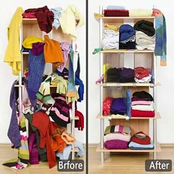 Hmdivor Acrylic Shelf Dividers for Closets 2 Pcs Clear Shelf Separators for Organization in Bedroom, Kitchen and Office Shelves