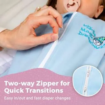 Baby Merlin's Magic Dreamsack Walker - Microfleece Baby Wearable Blanket Sleep Sack - Transition Sleep Sack for 12-18 Months Babies - Promotes Restful Sleep and Hip of Movement - Blue