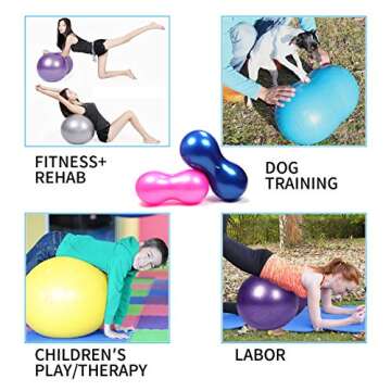 Wekin Physio Roll Therapy Fitness Excercise Peanut Ball for Balance, Labor Birthing, Muscle Tension,...