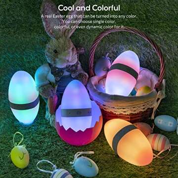 ECOLOR Portable Smart Light Egg Mood Light with App Control, Creative DIY Design Rechargeable LED Dimmable lamp, Cool Gifts for Women & Men, Music Mode for Gaming, Camping & Decoration